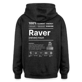 Raver-Lebensstil Weiß - Oversized Unisex Hoodie - Anthrazit - Hinten - Noah (186cm)