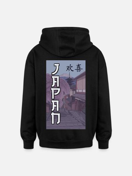 Japan - Oversized Unisex Hoodie - Schwarz