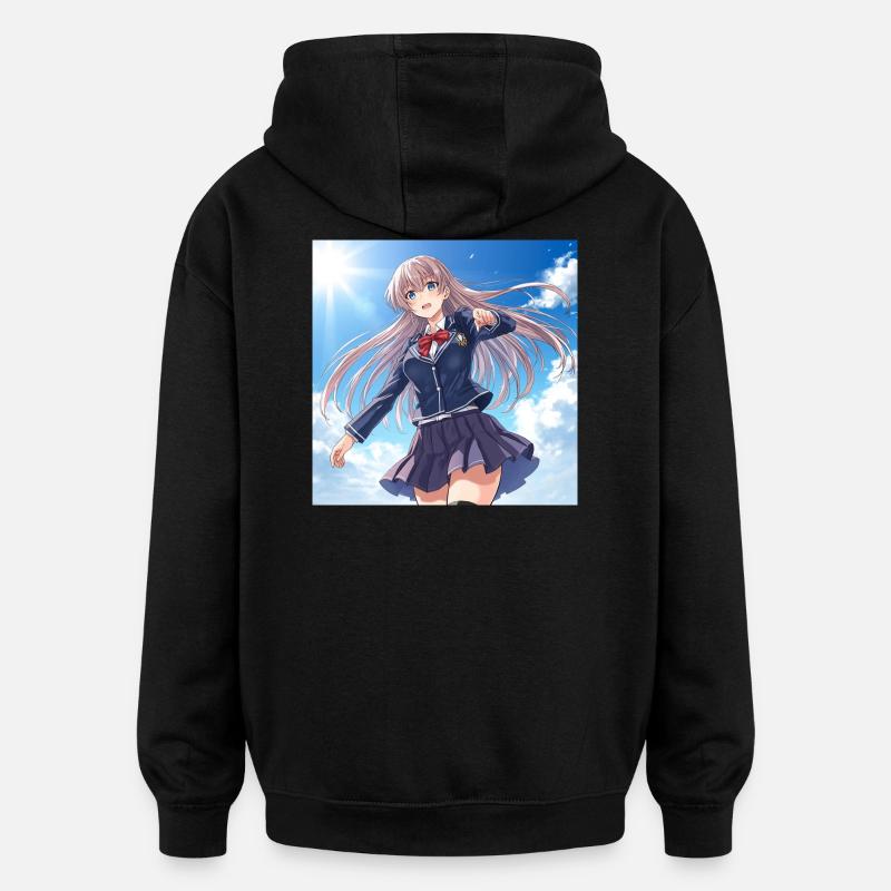 Sonnensturm Schuluniform Heldin - Oversized Unisex Hoodie - Schwarz