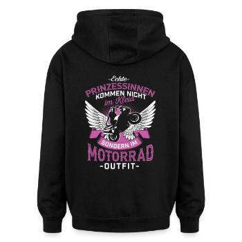 Prinzessinnen Motorrad - Oversized Unisex Hoodie - Schwarz - Hinten - Noah (186cm)