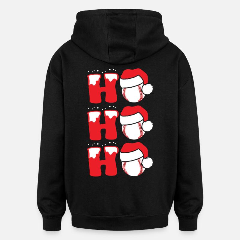 Baseball Christmas Santa - Oversized Unisex Hoodie - black