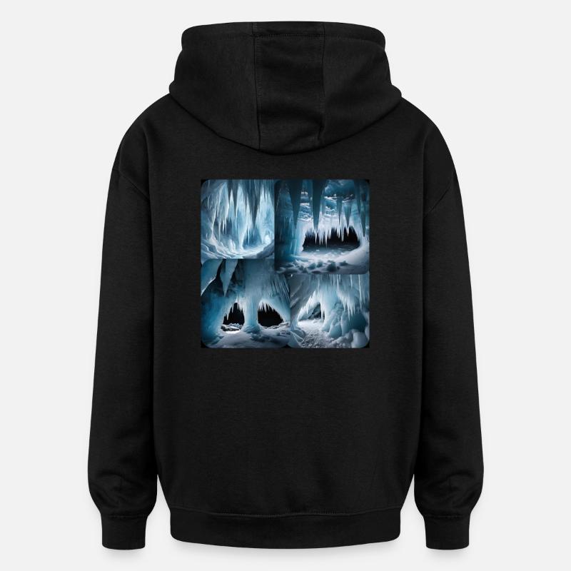 Eishöhle - Oversized Unisex Hoodie - Schwarz