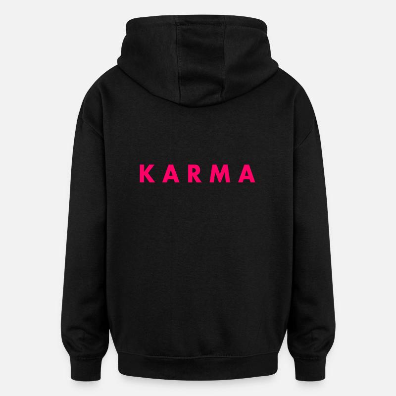 Karma - Sweat à capuche oversize unisexe - noir