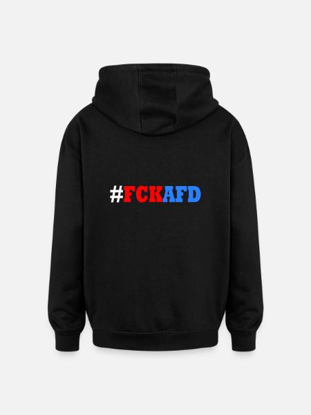 Fck afd - Oversized Unisex Hoodie - Schwarz