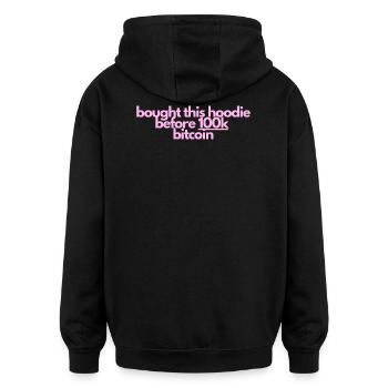 bought this hoodie before 100k bitcoin - Oversized Unisex Hoodie - Schwarz - Hinten - Noah (186cm)