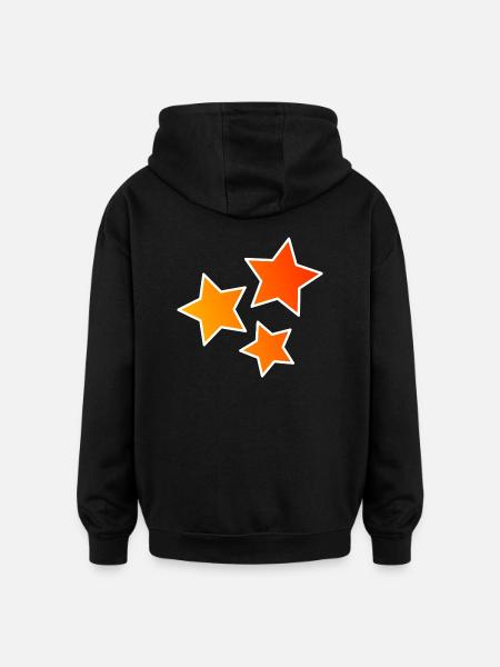 STJERNE. STJERNE. STJERNER. PARTI. JUBILEUM. JUL - Oversized unisex-hettegenser - svart