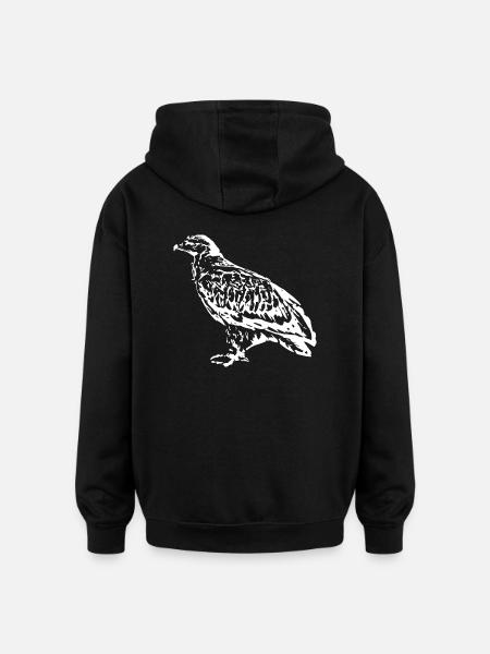 Faucons Oiseaux Oiseaux - Sweat à capuche oversize unisexe - noir