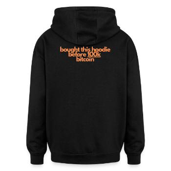 I bought this hoodie before 100k bitcoin - Oversized Unisex Hoodie - Schwarz - Hinten - Noah (186cm)
