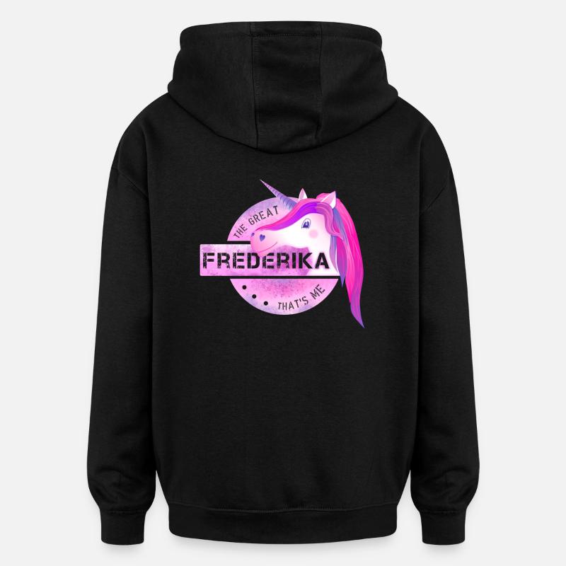 Frédérique - Sweat à capuche oversize unisexe - noir