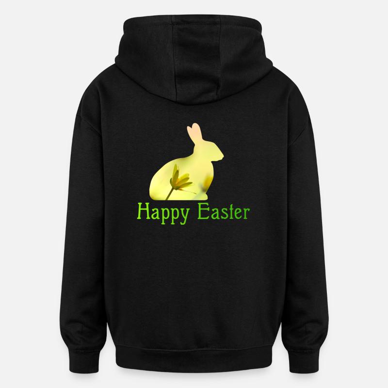 Joyeuses Pâques - Sweat à capuche oversize unisexe - noir