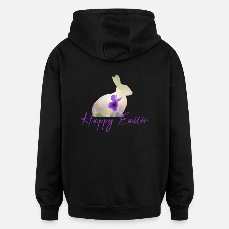 Joyeuses Pâques - Sweat à capuche oversize unisexe - noir