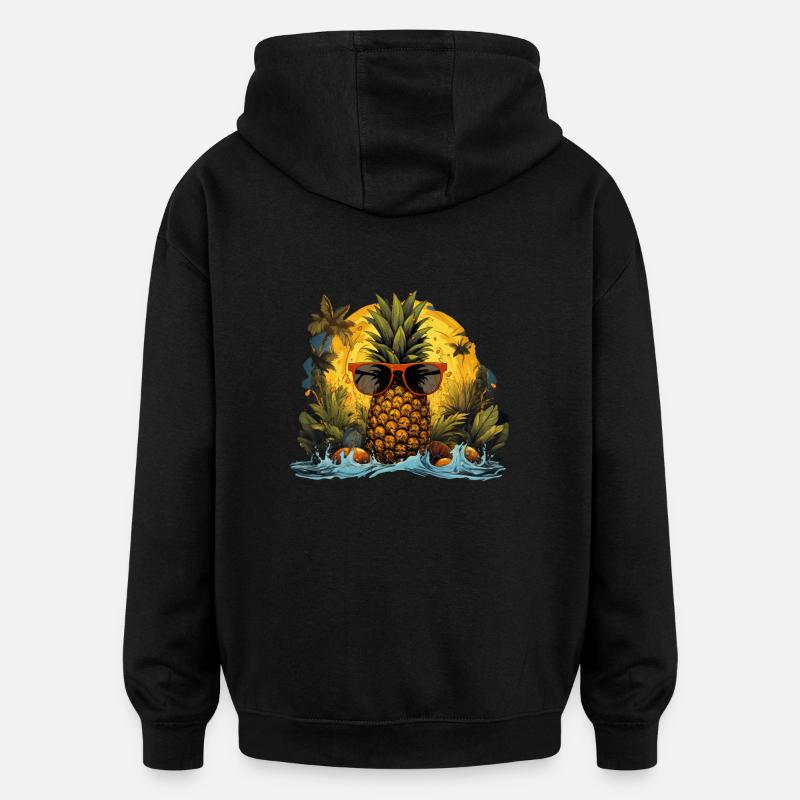 Ananas - Oversized Unisex Hoodie - Schwarz
