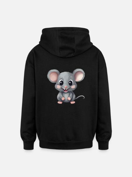 Sød mus til naturen gnaver elsker - Oversize unisex hoodie - sort
