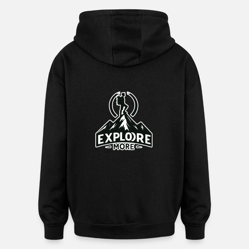 En savoir plus - Wanderer - Sweat à capuche oversize unisexe - noir