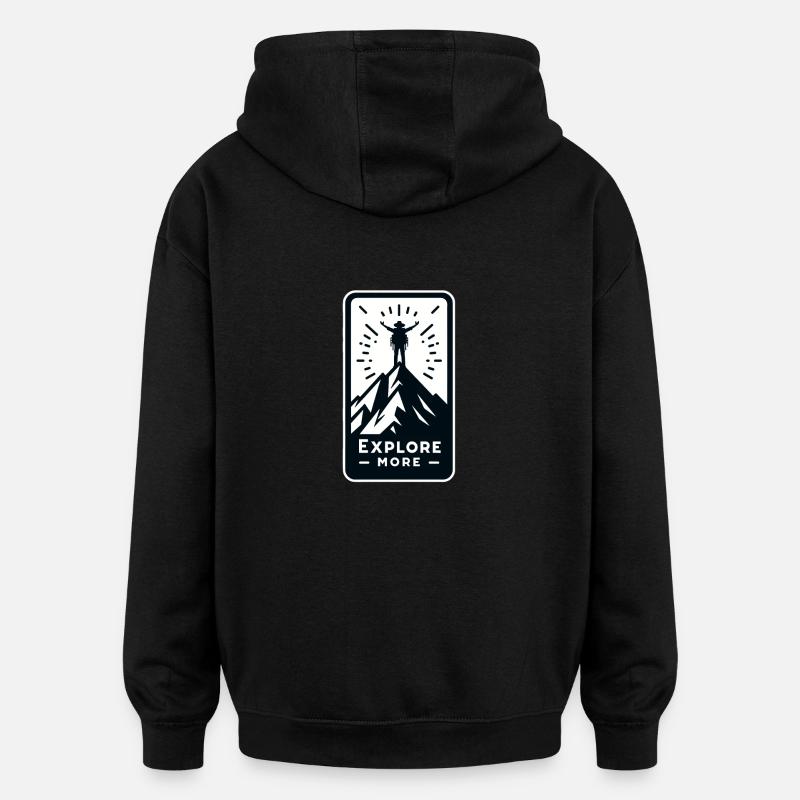 En savoir plus - Wanderer - Sweat à capuche oversize unisexe - noir