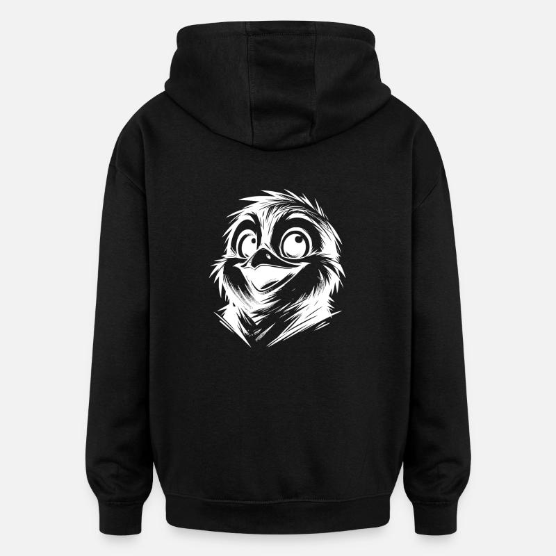 Petit pingouin sale style crayon - Sweat à capuche oversize unisexe - noir