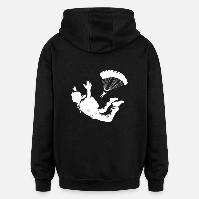 Two hobby skydiving skydiving - Oversized Unisex Hoodie - black