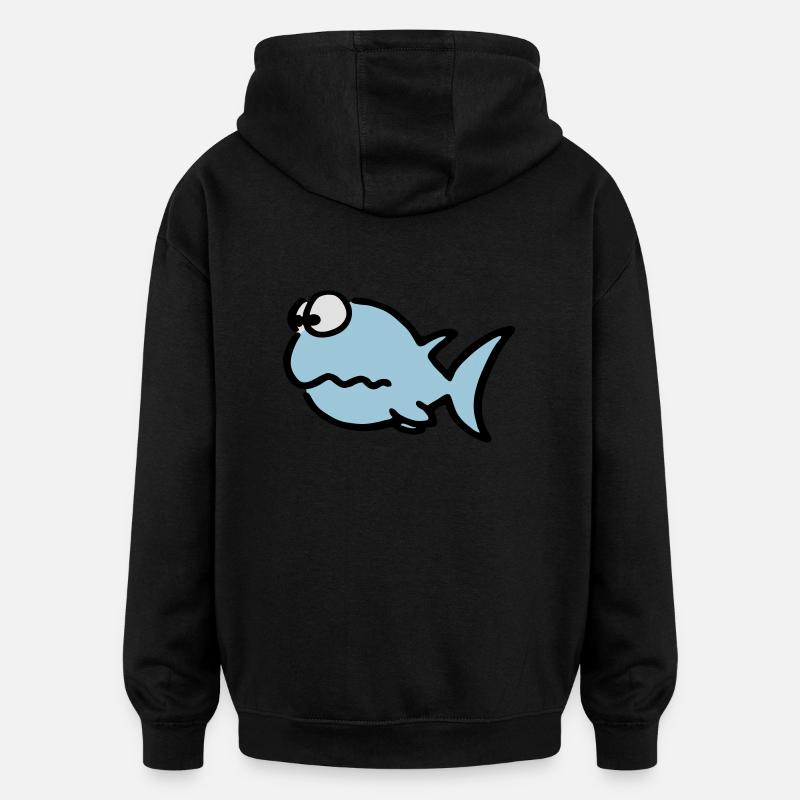 Puzzled fish - Oversized Unisex Hoodie - Schwarz