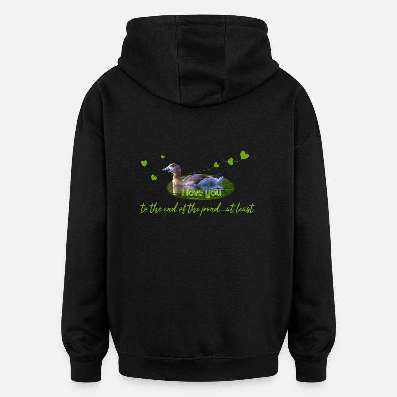 Je t’aime - Sweat à capuche oversize unisexe - noir