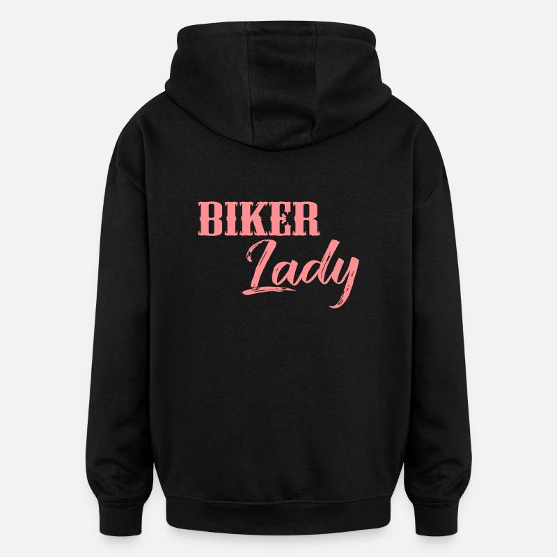 Biker Lady - Sweat à capuche oversize unisexe - noir