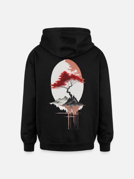 Asian island - Oversized Unisex Hoodie - black