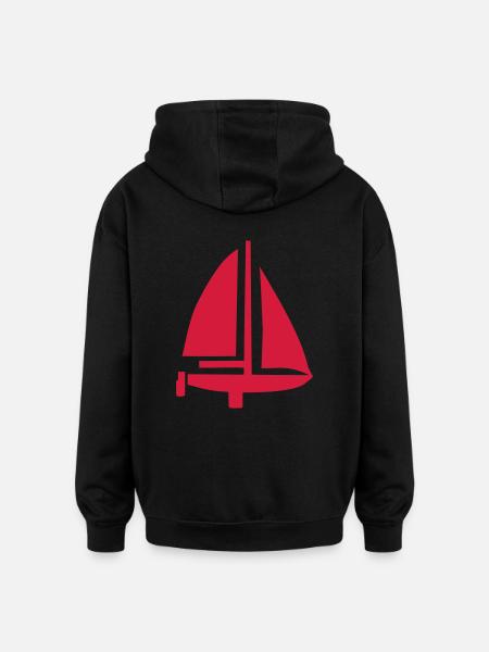 Boot - Segeln - Oversized Unisex Hoodie - Schwarz
