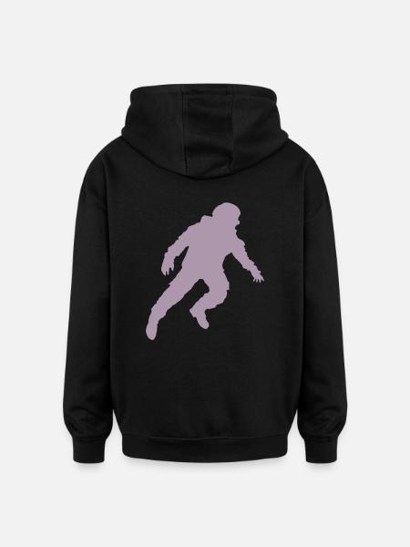 Floating Astronaut Silhouette Weightlessness - Oversized Unisex Hoodie - black