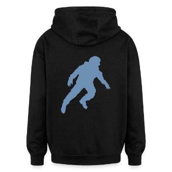 Floating Astronaut Silhouette Weightlessness - Oversized Unisex Hoodie - black - Back - Noah (186cm)