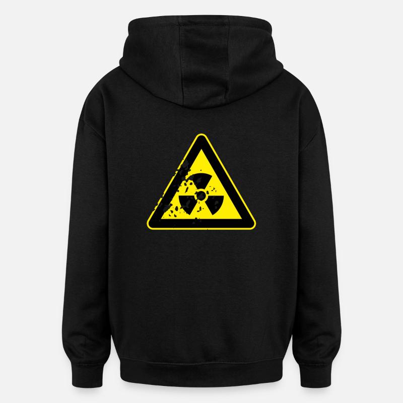 Étiquette nucléaire (détruit) - Sweat à capuche oversize unisexe - noir