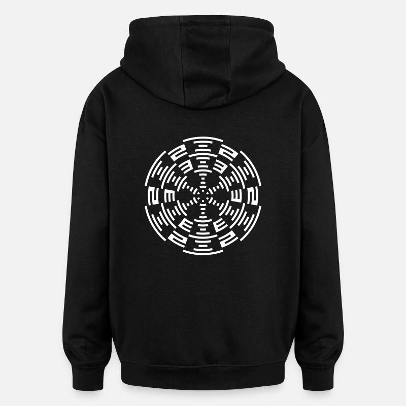 Spiral Tekno 23 - Sweat à capuche oversize unisexe - noir