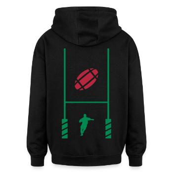 essai rugby 2 - Sweat à capuche oversize unisexe - noir - Dos - Noah (186cm)