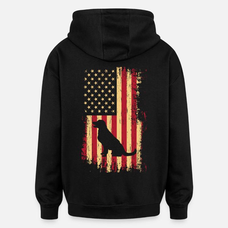 Labrador USA Flagge - Oversized Unisex Hoodie - Schwarz