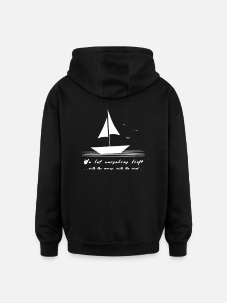 Sailing Sailboat drift - Oversized Unisex Hoodie - black