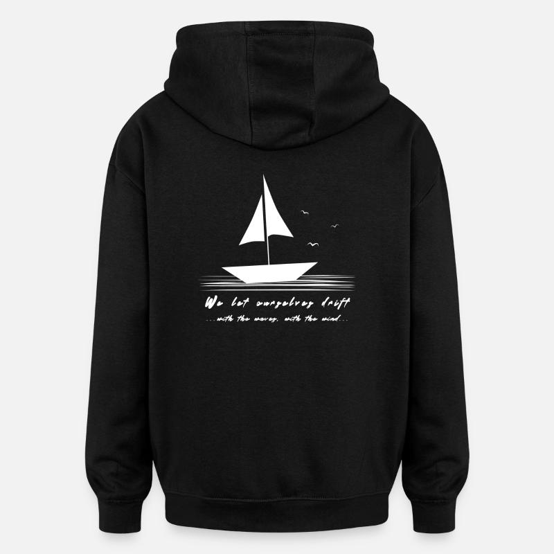 Voilier dérive - Sweat à capuche oversize unisexe - noir