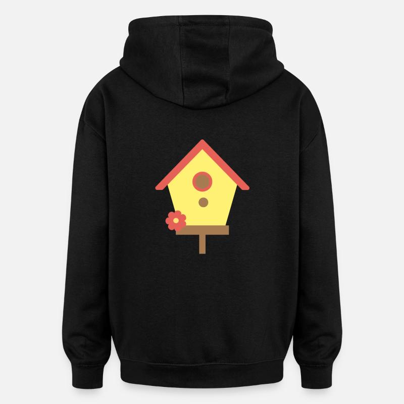 maison oiseau - Sweat à capuche oversize unisexe - noir