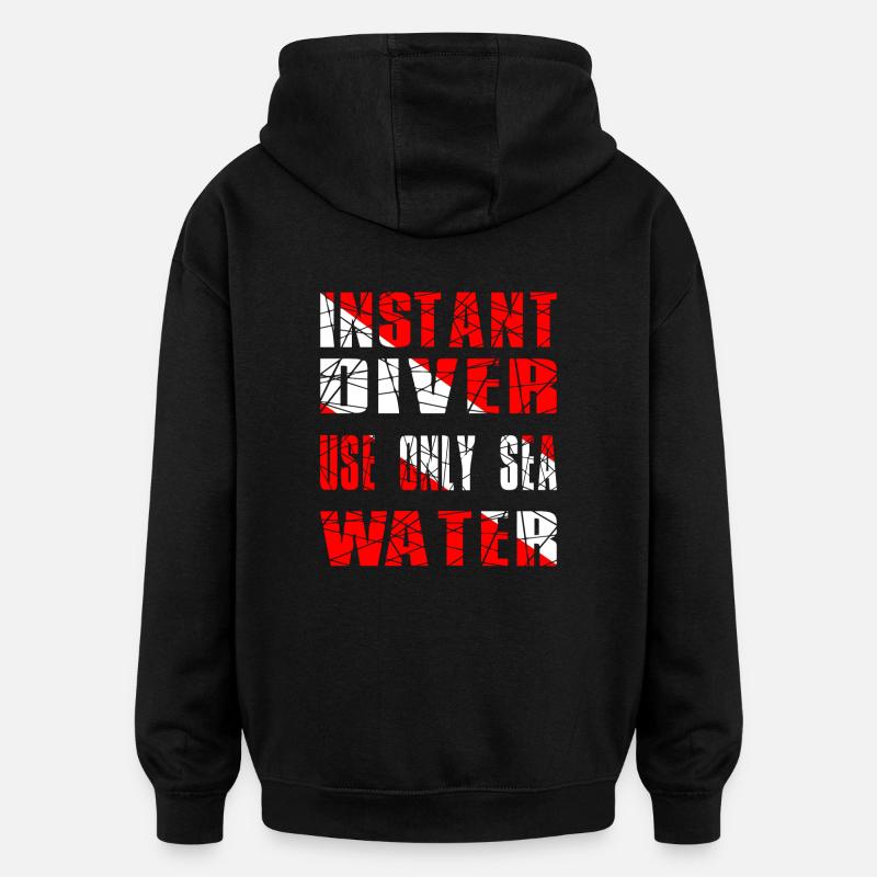 INSTANT DIVER - Oversized Unisex Hoodie - black