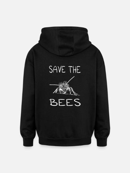 Save the Bees - Oversized Unisex Hoodie - black