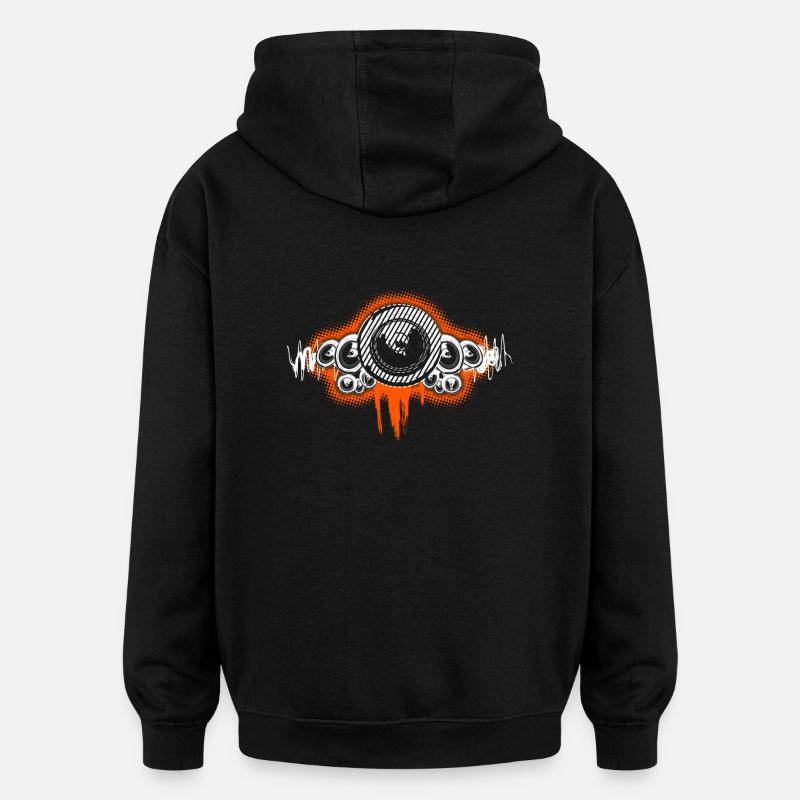 Vagues enceintes DJ - Sweat à capuche oversize unisexe - noir
