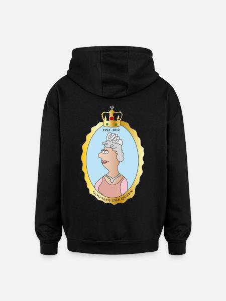 Queen Elizabeth II - Oversized Unisex Hoodie - Schwarz