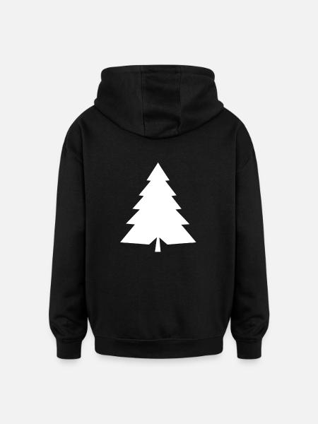 Monipuolinen taika: valkoinen kuusen siluetti - Unisex oversize huppari - musta