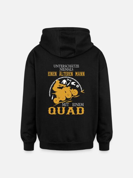 Quad Design - Oversized Unisex Hoodie - Schwarz