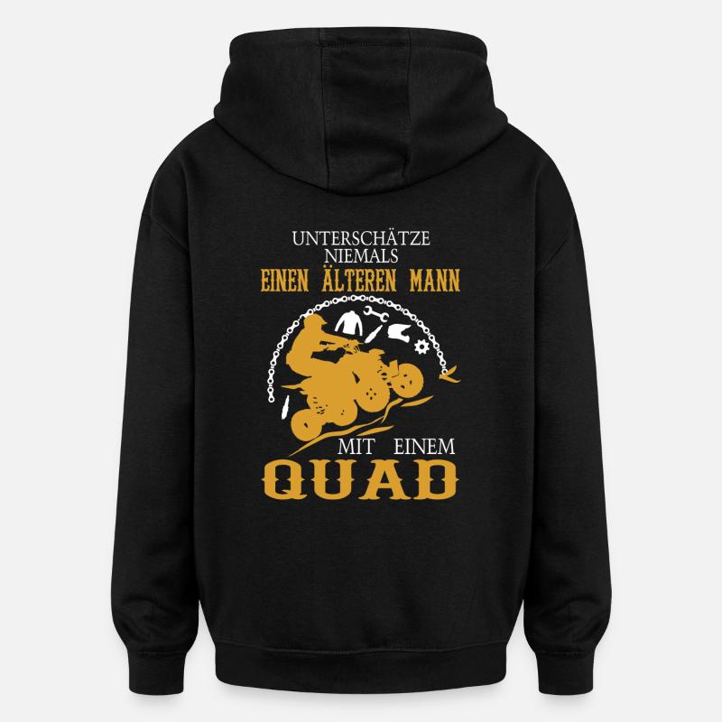 Quad Design - Oversized Unisex Hoodie - Schwarz