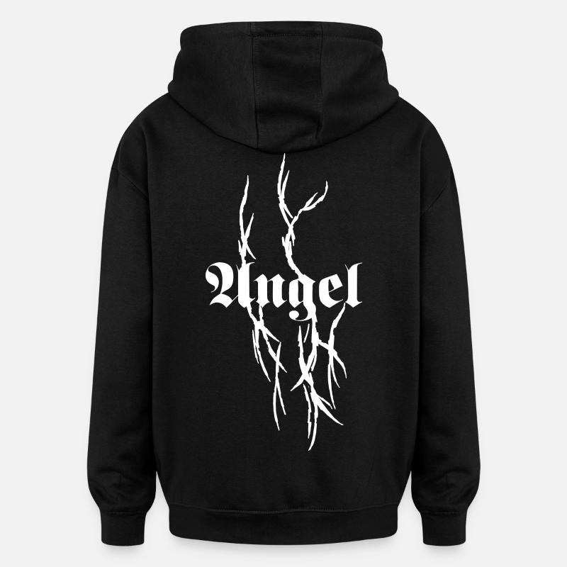 Gothic Dornen-Typografie - Oversized Unisex Hoodie - Schwarz