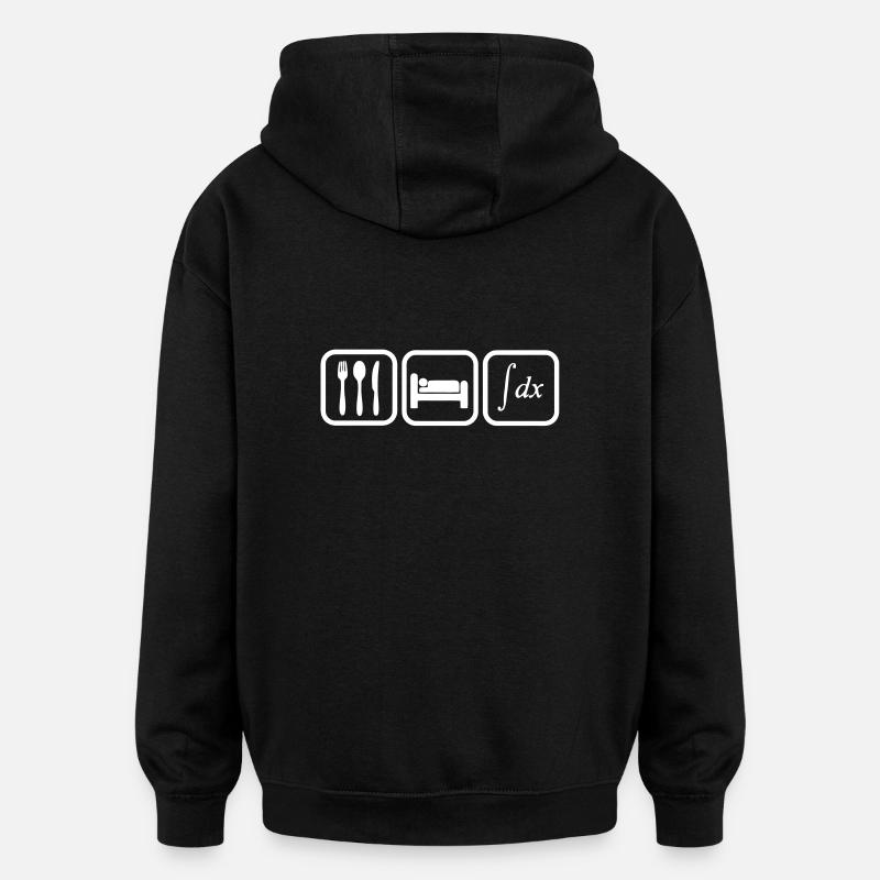 manger_dormir_calculer - Oversized Unisex Hoodie - Schwarz