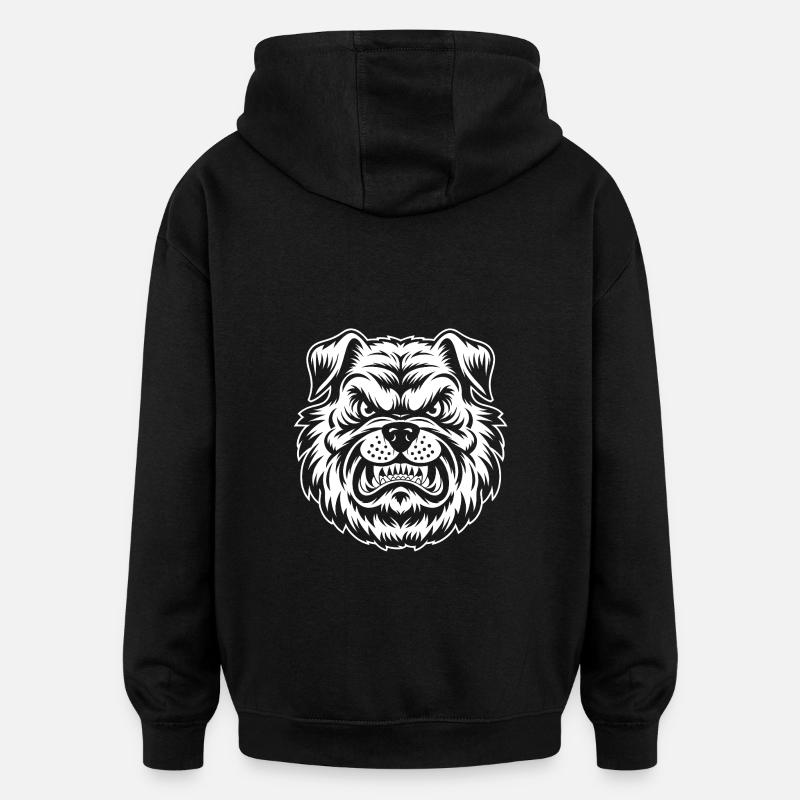 Chien en colère - Sweat à capuche oversize unisexe - noir