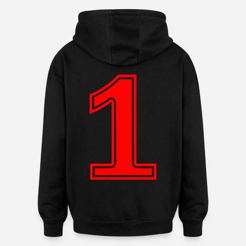 1 - Sweat à capuche oversize unisexe - noir