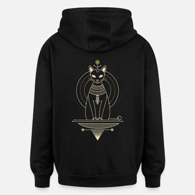 Bastet Egyptian Cat - Oversized Unisex Hoodie - black