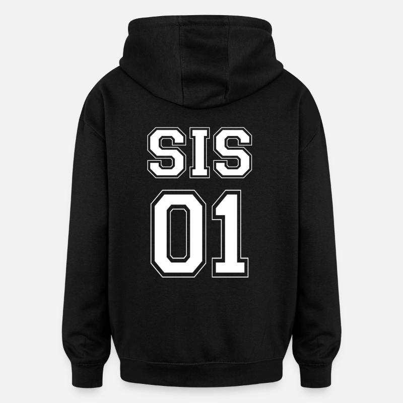 SIS 01 - édition blanche - Sweat à capuche oversize unisexe - noir
