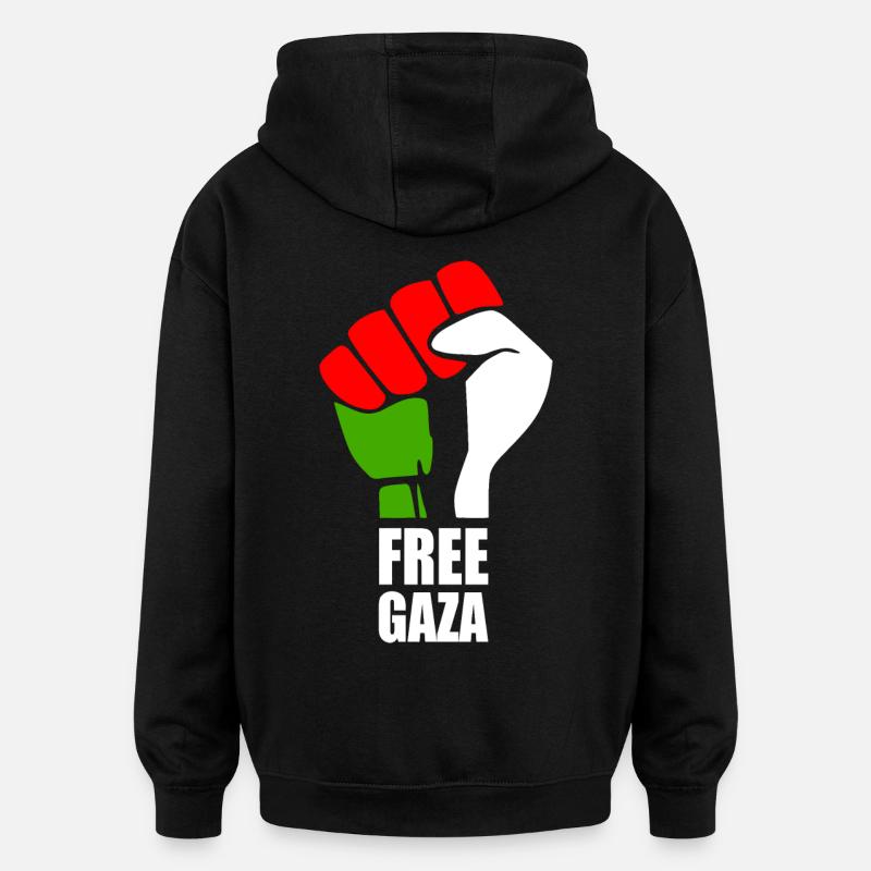 Free gaza - Sweat à capuche oversize unisexe - noir