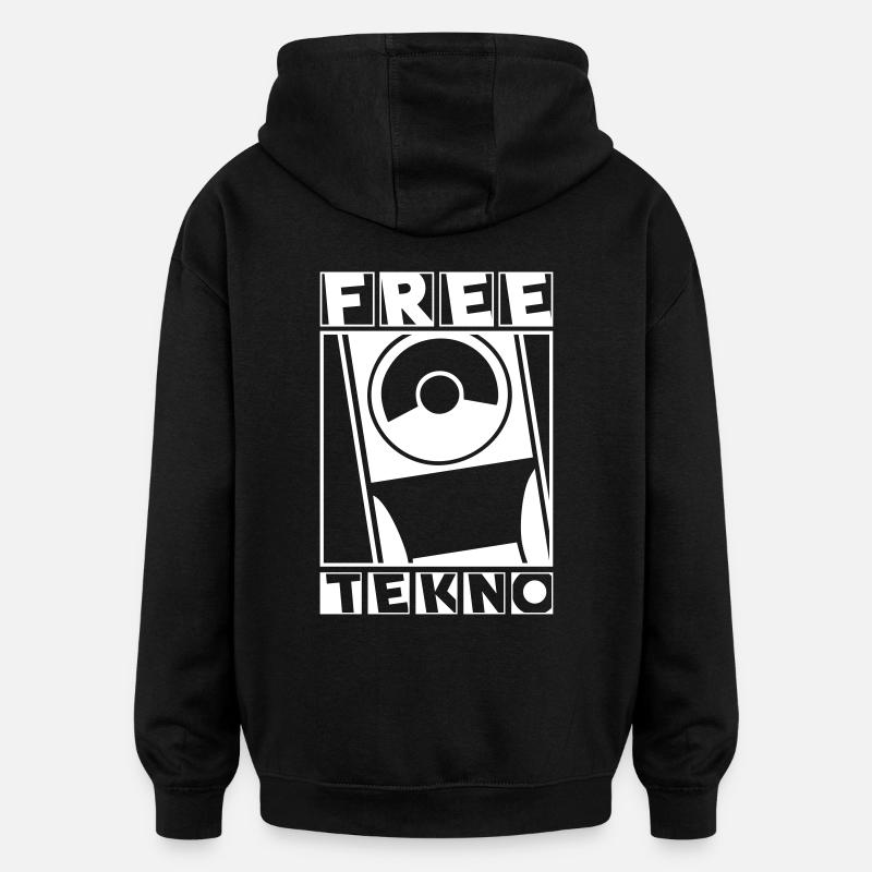 233 tekno gratuit - Sweat à capuche oversize unisexe - noir